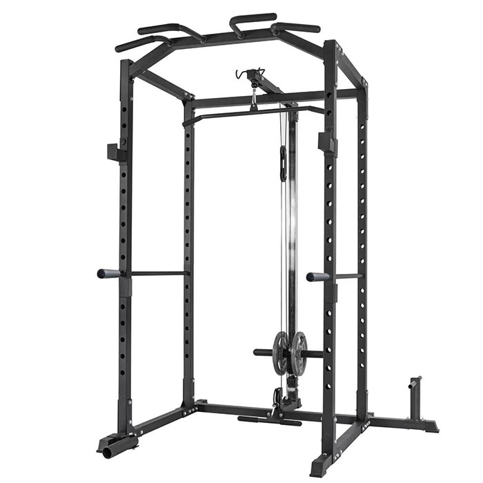 Power Rack Multifunzionale con Landmine e Carrucole, Gabbia Squat Regolabile - Fino a 360kg-3