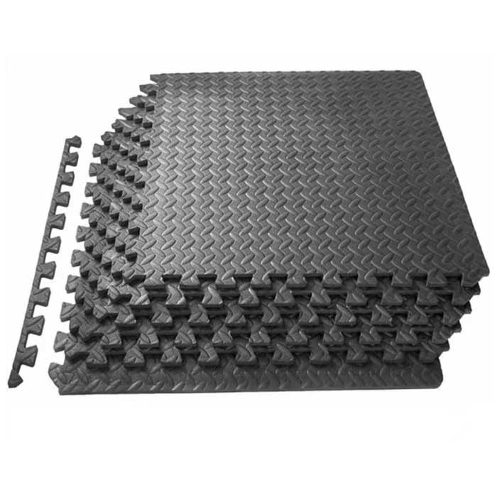 Gym floor pavimento per palestra home gym set di 8 blocchi con bordi laterali-2
