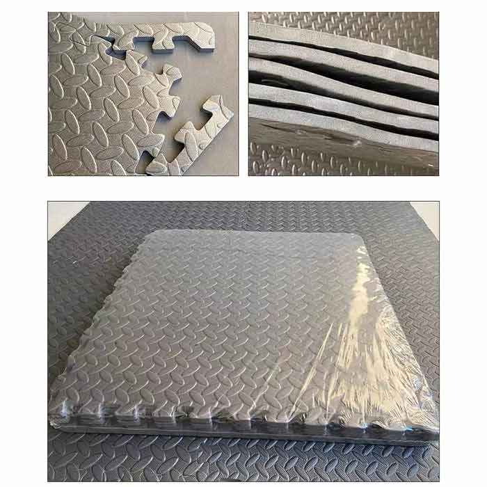 Gym floor pavimento per palestra home gym set di 8 blocchi con bordi laterali-4