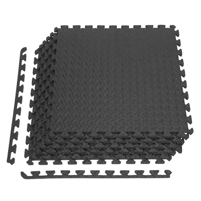 Gym floor pavimento per palestra home gym set di 8 blocchi con bordi laterali-3